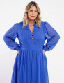 Vestido Longo Chiffon Yoryu Lurex Azul