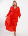 Vestido Longo Chiffon Yoryu Lurex Vermelho