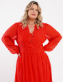 Vestido Longo Chiffon Yoryu Lurex Vermelho