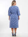 Vestido Curto Crepe Textura Poá Azul