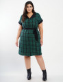 Vestido Curto Tweed Com Cinto Verde