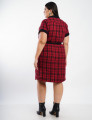 Vestido Curto Tweed Com Cinto Vermelho