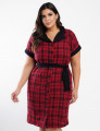 Vestido Curto Tweed Com Cinto Vermelho