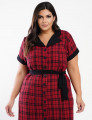Vestido Curto Tweed Com Cinto Vermelho