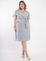 Vestido Curto Com Lurex Listrado Marinho