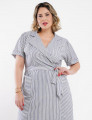Vestido Curto Com Lurex Listrado Marinho