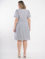 Vestido Curto Com Lurex Listrado Marinho