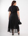 Vestido Longo Chiffon Com Lurex Preto