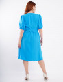 Vestido Curto Crepe Com Botão Azul