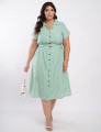 Vestido Midi Listrado Chemise Com Cinto Verde