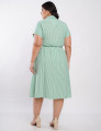 Vestido Midi Listrado Chemise Com Cinto Verde