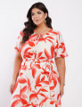 Vestido Longo Crepe Com Faixa Vermelho