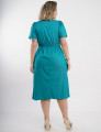 Vestido Midi Poliviscose Denim Com Pesponto Verde 