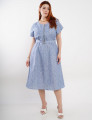 Vestido Midi Algodão Com Poliéster Azul 