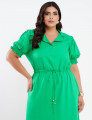 Vestido Midi Linho Viscose Com Zíper Verde