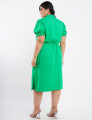 Vestido Midi Linho Viscose Com Zíper Verde