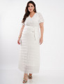 Vestido Longo Malha Spandex Jacquard Branco