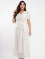 Vestido Longo Malha Spandex Jacquard Branco