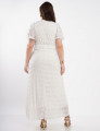 Vestido Longo Malha Spandex Jacquard Branco