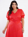 Vestido Longo Crepe Com Textura Coral
