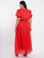 Vestido Longo Crepe Com Textura Coral
