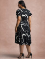 Vestido Midi Viscose Twill Com Cinto Preto
