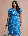 Vestido Midi Viscose Twill Com Cinto Azul