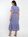 Vestido Midi Algodão Bordado Lilás 