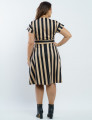 Vestido Curto Pontoroma Listrado Com Cinto Preto