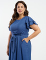 Vestido Curto Poliviscose Com Cinto Azul