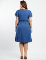 Vestido Curto Poliviscose Com Cinto Azul