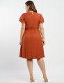 Vestido Curto Poliviscose Com Cinto Telha