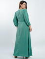 Vestido Longo Alfaiataria Com Cinto Verde 