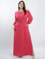 Vestido Longo Alfaiataria Com Cinto Rosa