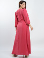 Vestido Longo Alfaiataria Com Cinto Rosa