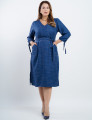 Vestido Midi Risca De Giz Com Pesponto Marinho