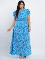 Vestido longo lasie Algodão Azul