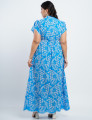 Vestido longo lasie Algodão Azul