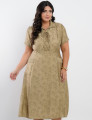 Vestido Midi Viscose Com Textura Bolso Musgo
