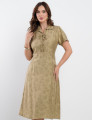 Vestido Midi Viscose Com Textura Bolso Musgo