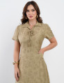 Vestido Midi Viscose Com Textura Bolso Musgo