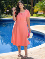 Vestido Midi Alfaiataria Com Vivo Salmão 