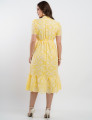 Vestido Midi Lasie Algodão com Botões  Amarelo
