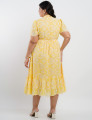 Vestido Midi Lasie Algodão com Botões  Amarelo