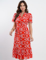 Vestido Midi Lasie Algodão com Botões Vermelho