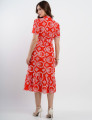 Vestido Midi Lasie Algodão com Botões Vermelho