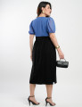 Vestido Midi Tubilnho Chiffon Com Alfaiataria Azul