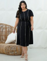 Vestido Midi Alfaiataria Com Vivo Preto