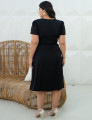 Vestido Midi Alfaiataria Com Vivo Preto