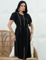 Vestido Midi Alfaiataria Com Vivo Preto